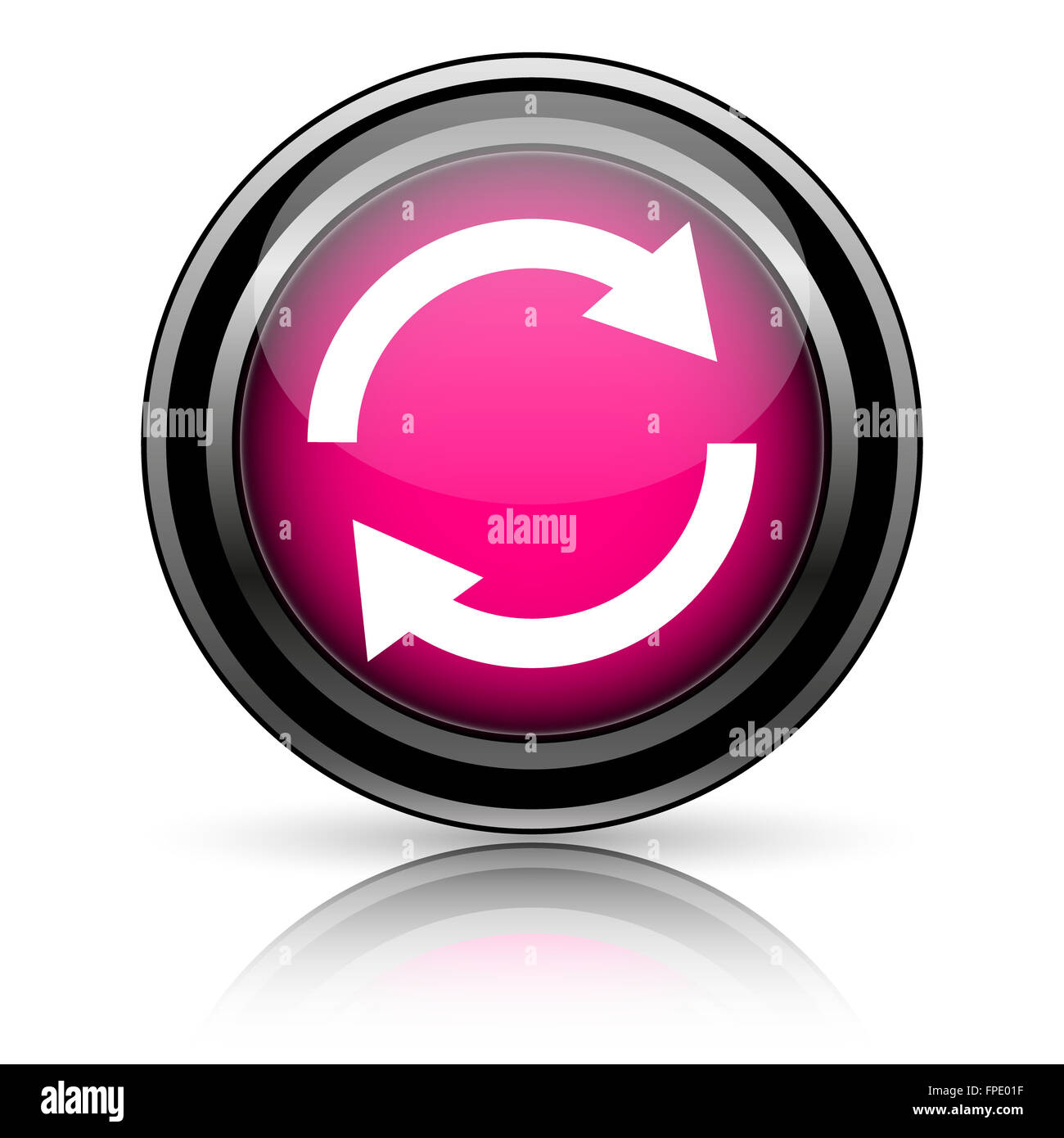 Reload two arrows icon. Internet button on white background Stock Photo ...
