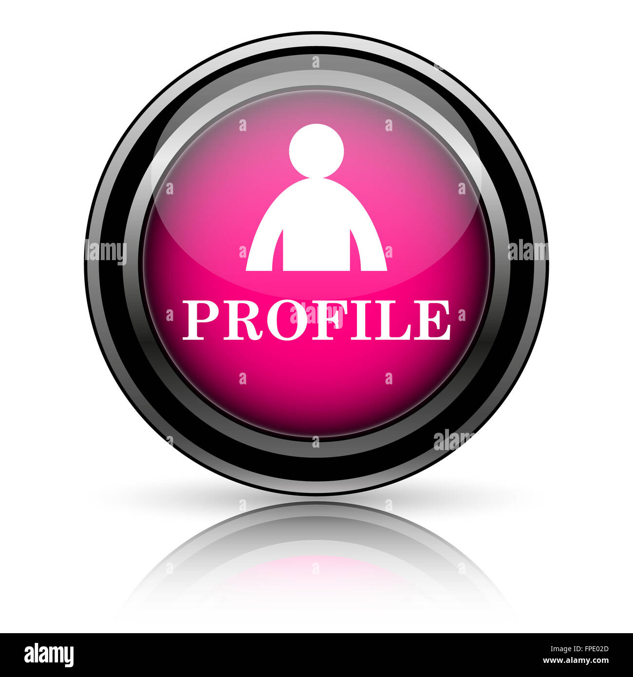Profile icon. Internet button on white background Stock Photo - Alamy