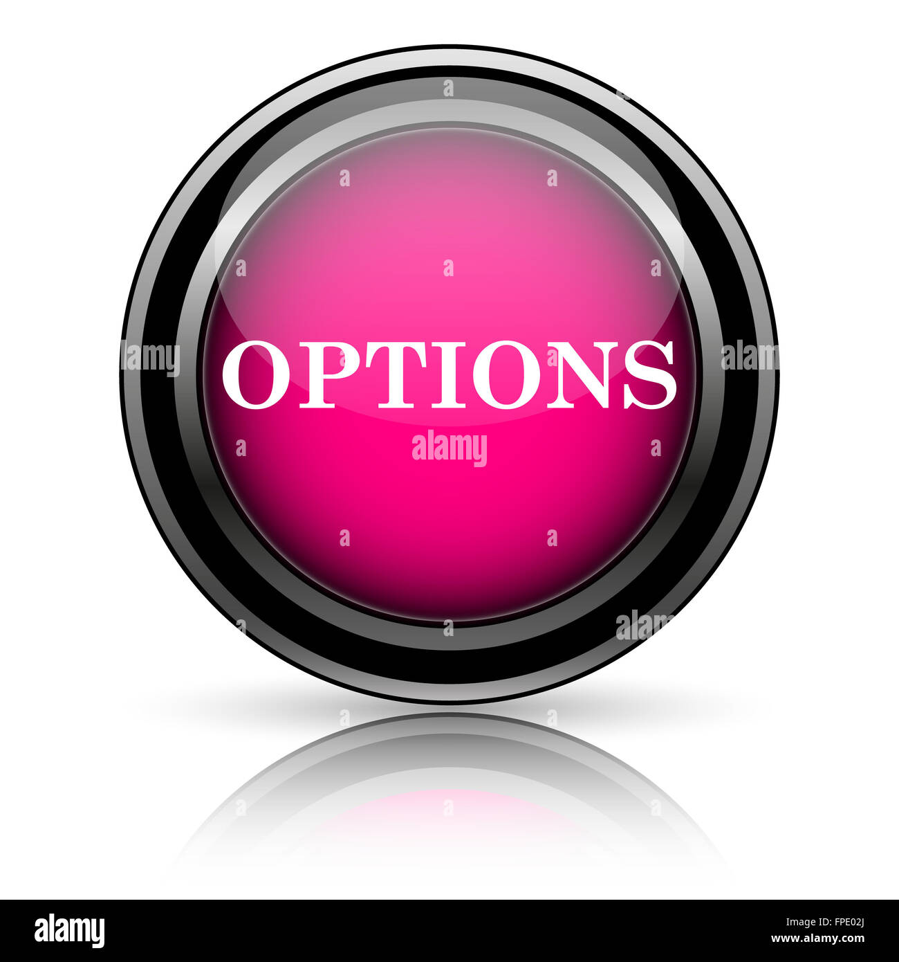 Options icon. Internet button on white background Stock Photo - Alamy