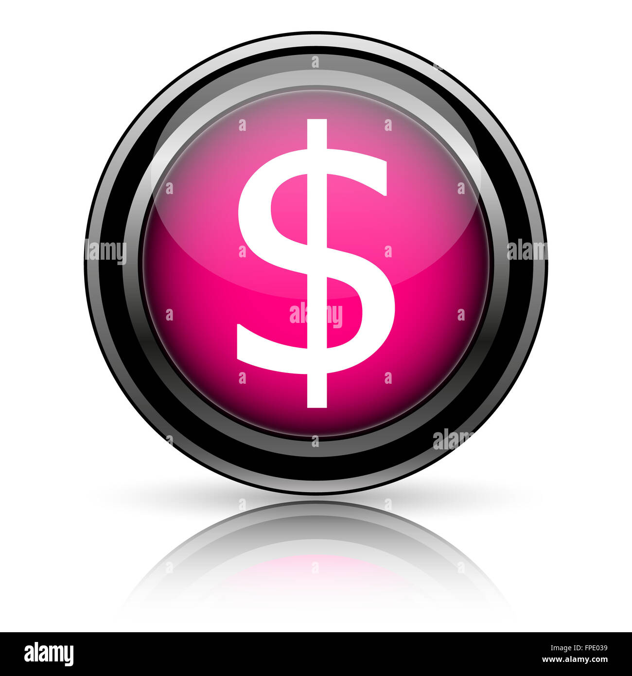 Dollar icon. Internet button on white background Stock Photo - Alamy