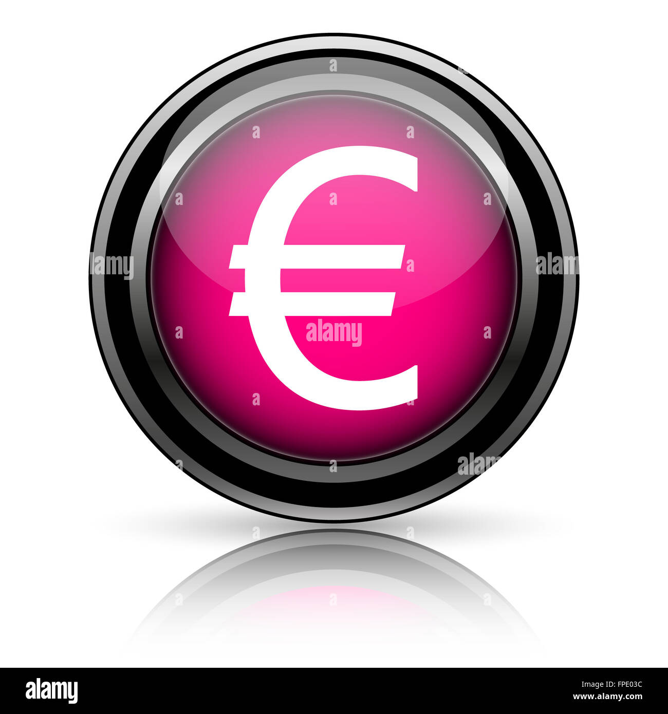 Euro icon. Internet button on white background Stock Photo - Alamy