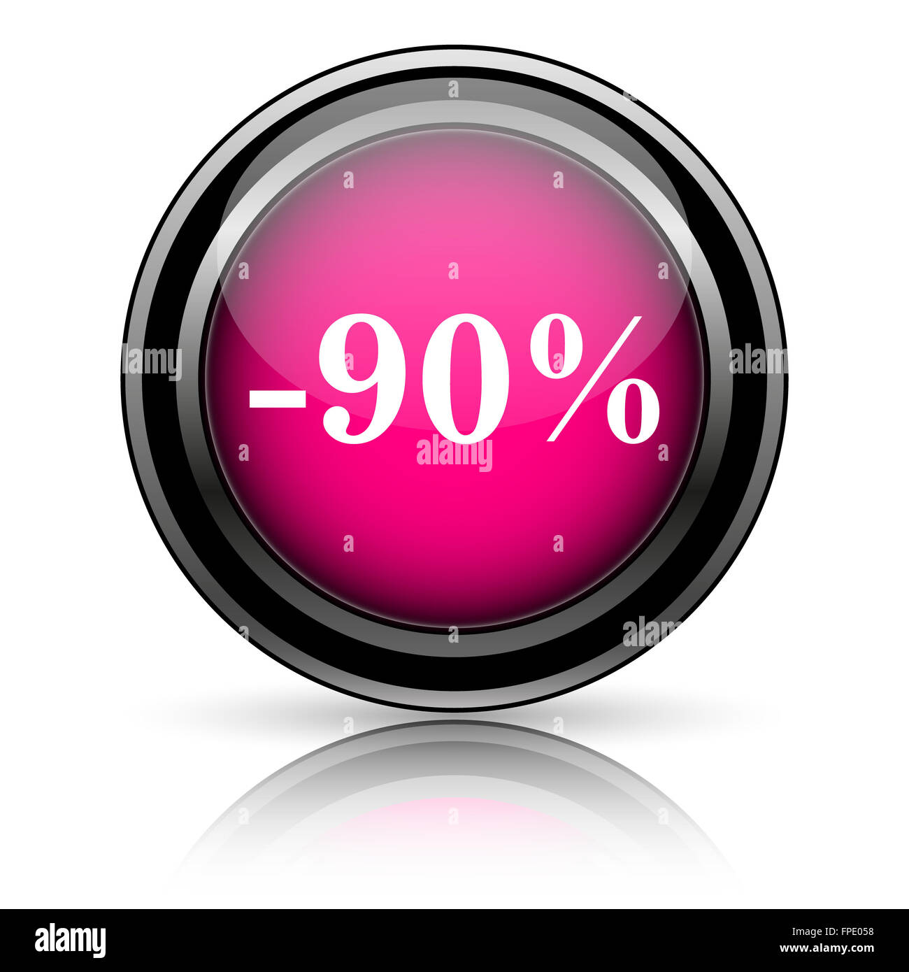 90 percent discount icon. Internet button on white background Stock ...