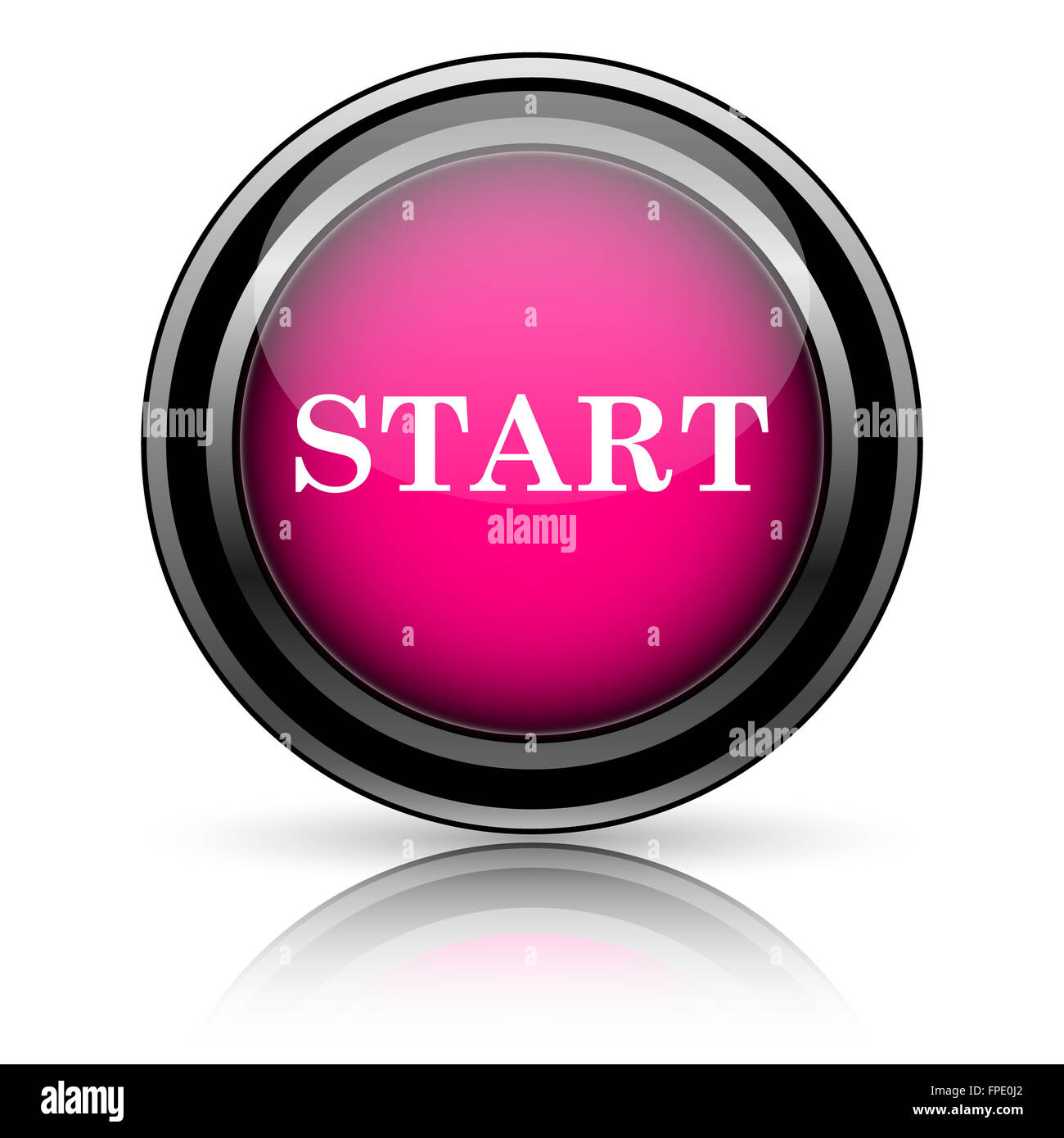 Start icon. Internet button on white background Stock Photo - Alamy