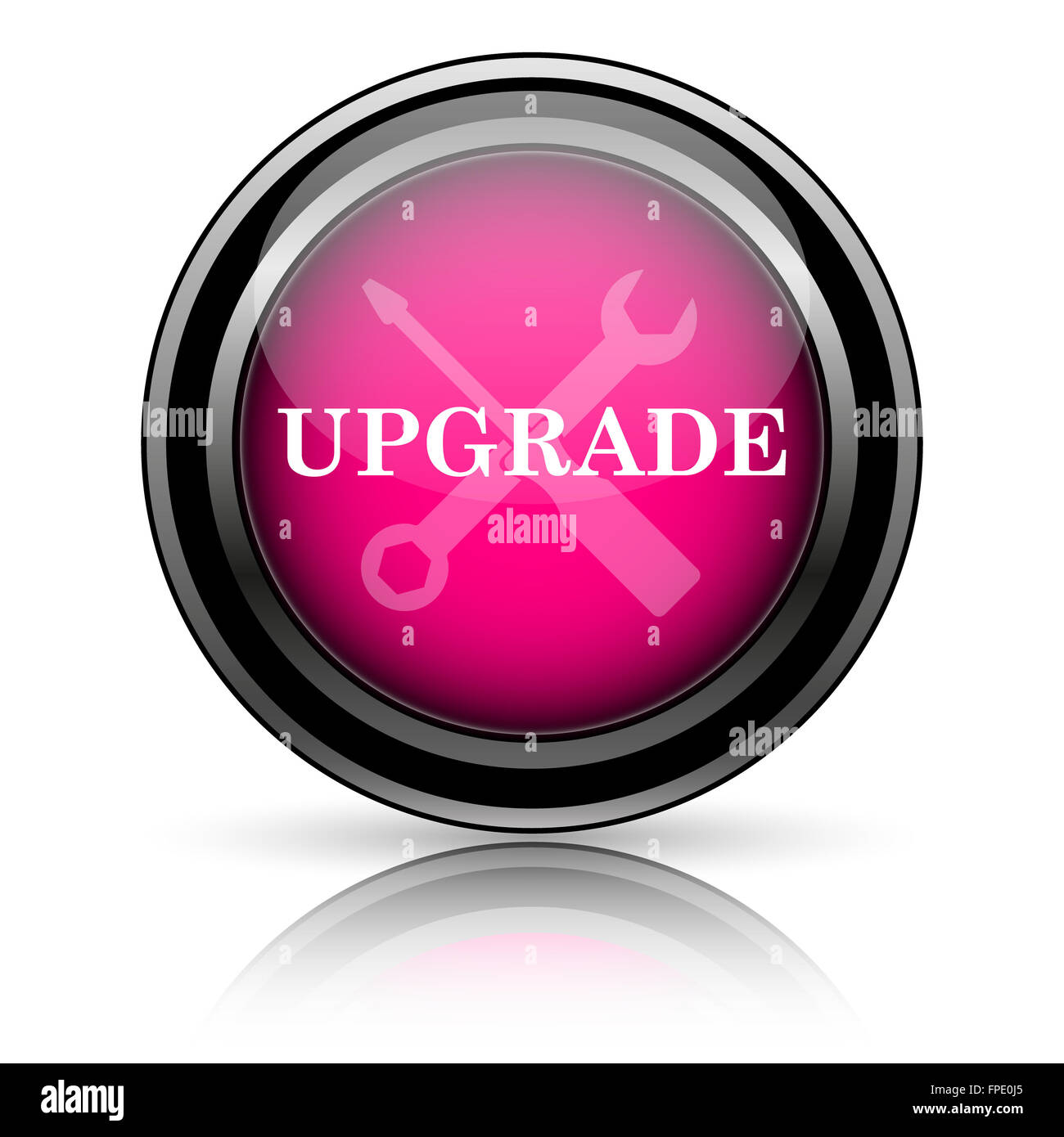 Upgrade icon. Internet button on white background Stock Photo - Alamy