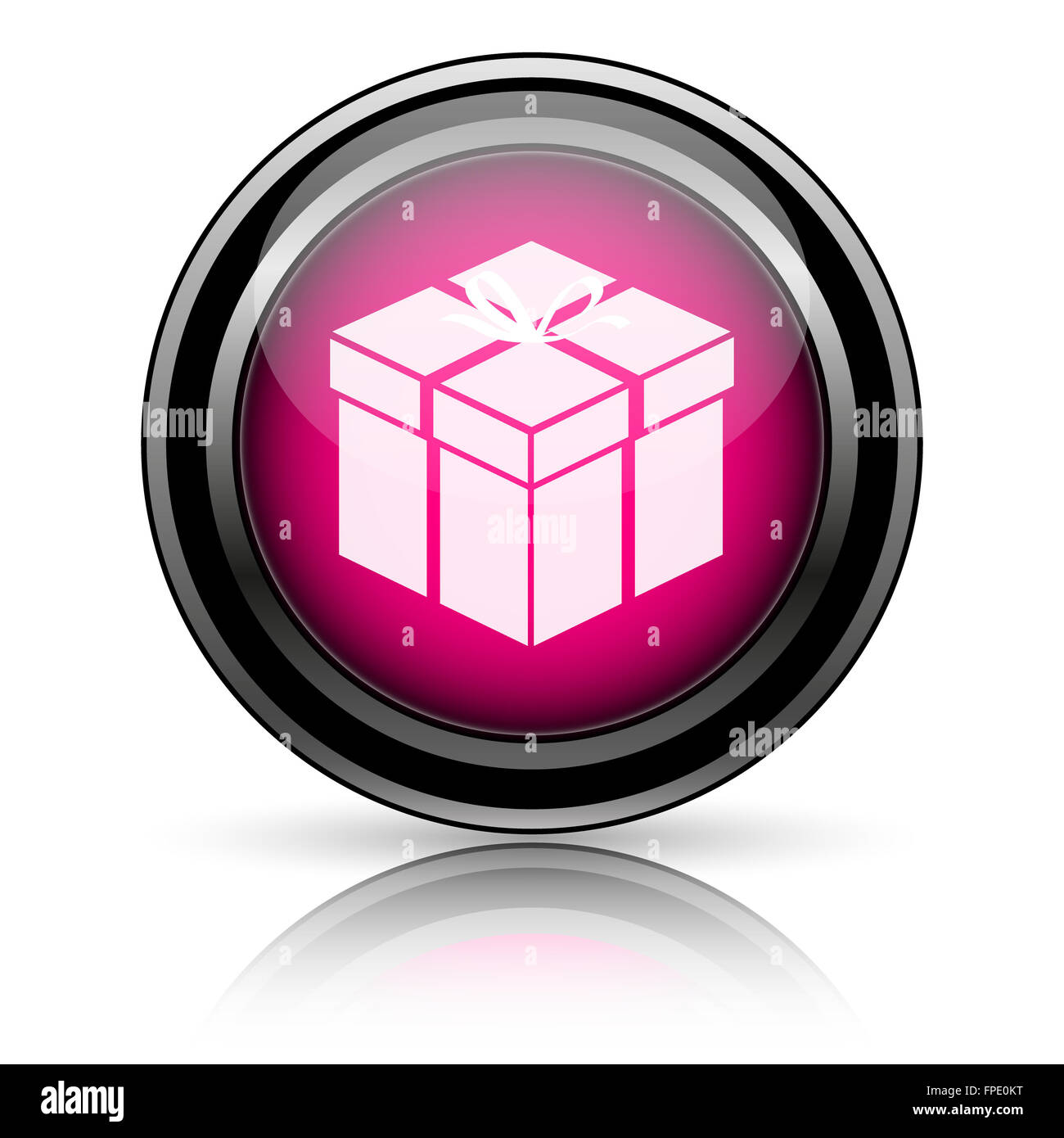 Gift icon. Internet button on white background Stock Photo - Alamy