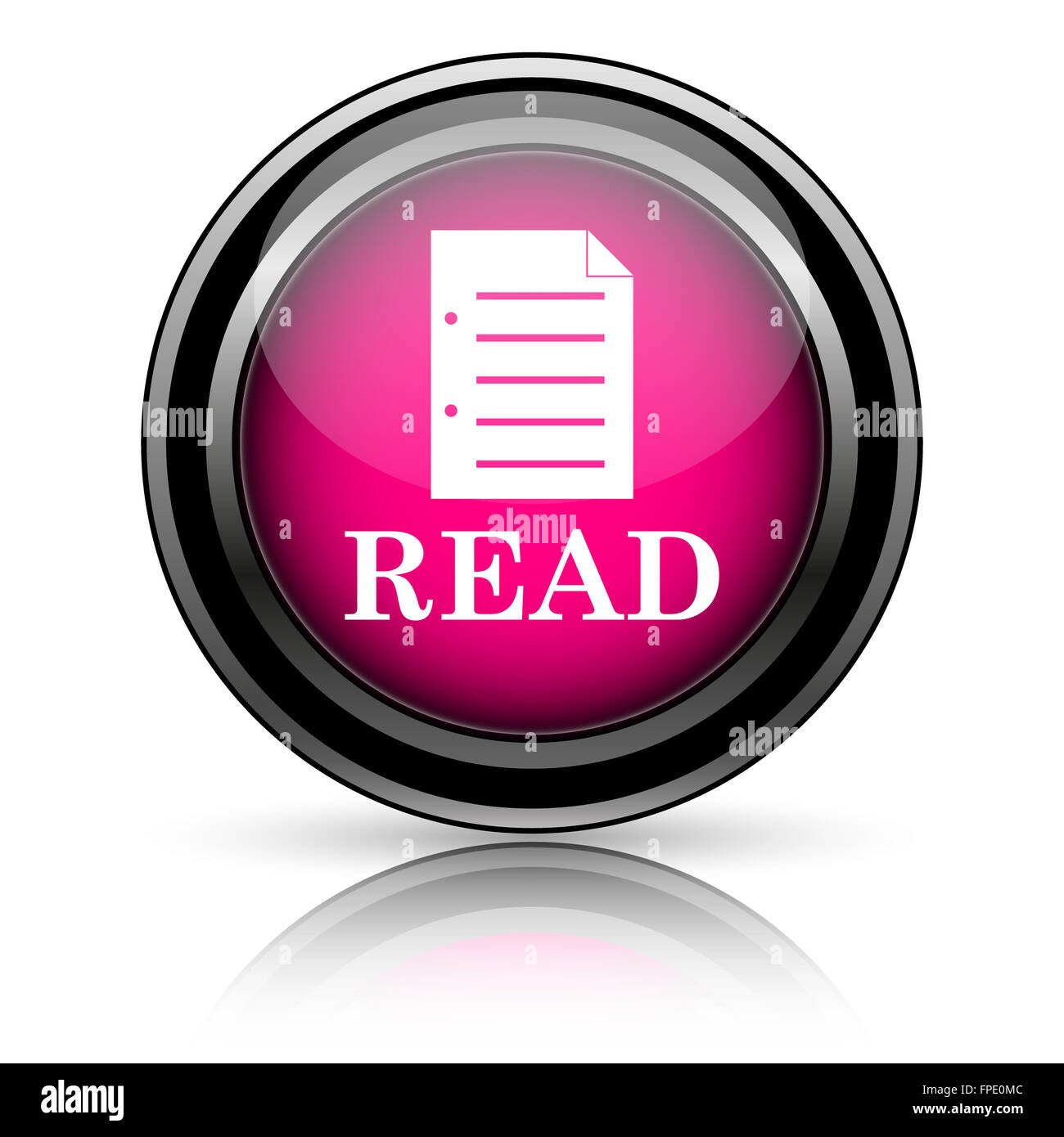 Read icon. Internet button on white background Stock Photo - Alamy