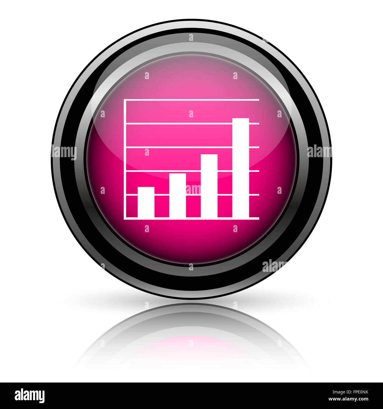 Chart bars icon. Internet button on white background Stock Photo - Alamy