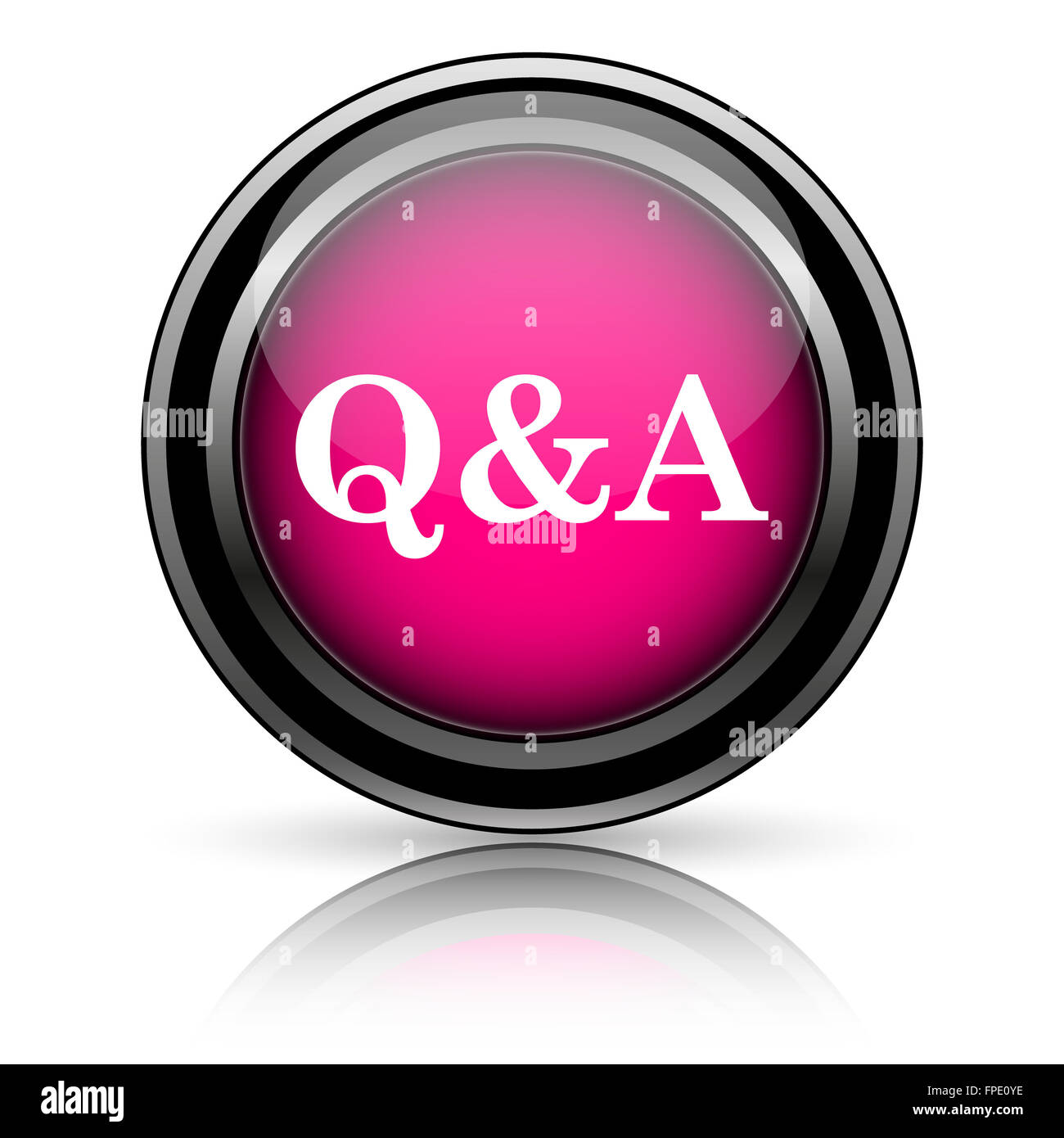 Q&A icon. Internet button on white background Stock Photo - Alamy