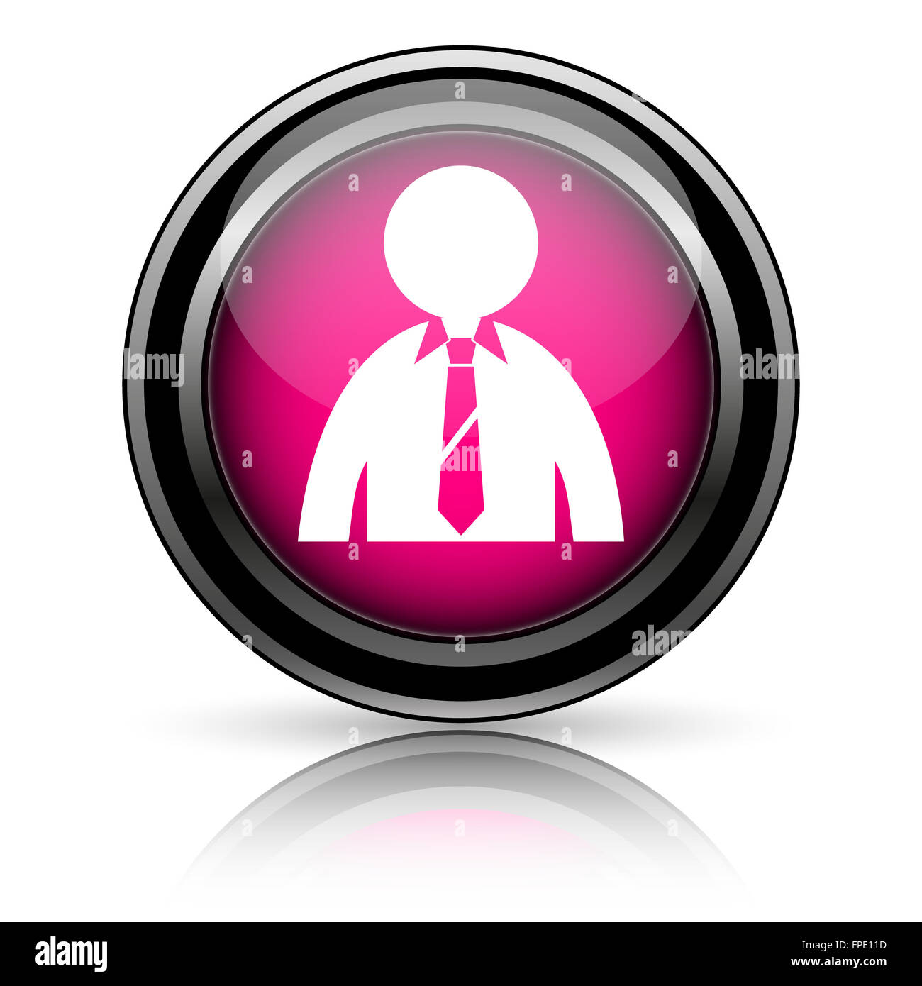Business man icon. Internet button on white background Stock Photo - Alamy