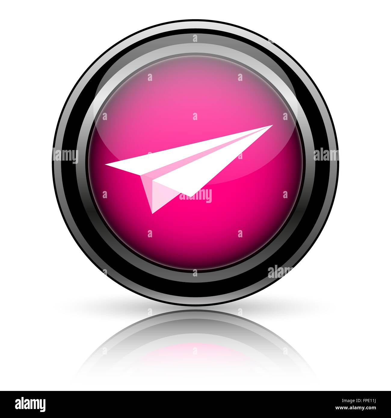 Paper plane icon. Internet button on white background Stock Photo - Alamy