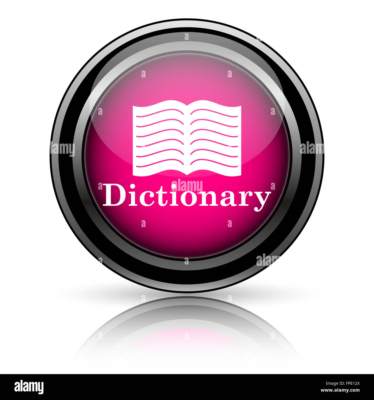 Dictionary icon. Internet button on white background Stock Photo - Alamy