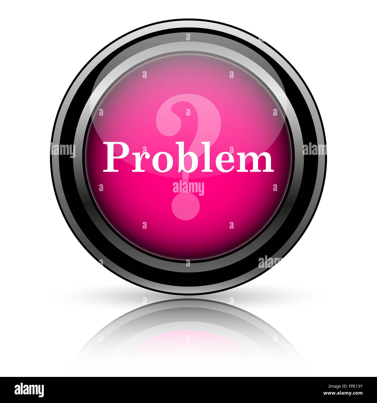 Problem icon. Internet button on white background Stock Photo - Alamy
