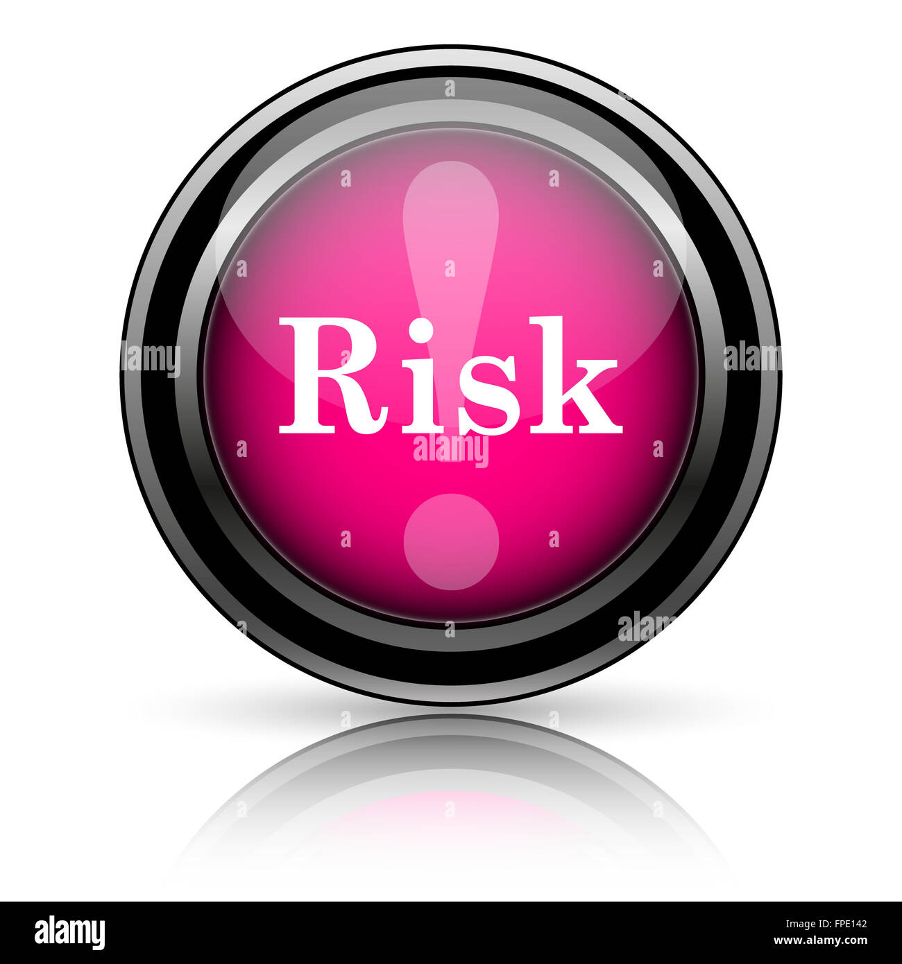 Risk icon. Internet button on white background Stock Photo - Alamy