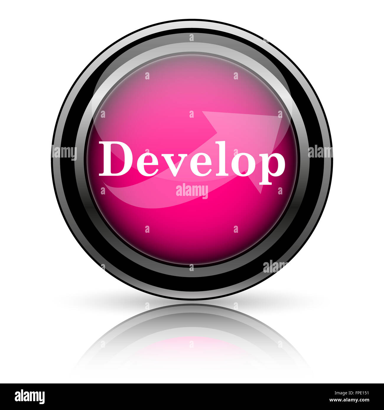 Develop icon. Internet button on white background Stock Photo - Alamy