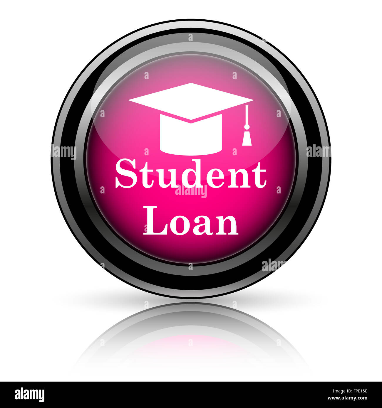 Student loan icon. Internet button on white background Stock Photo - Alamy