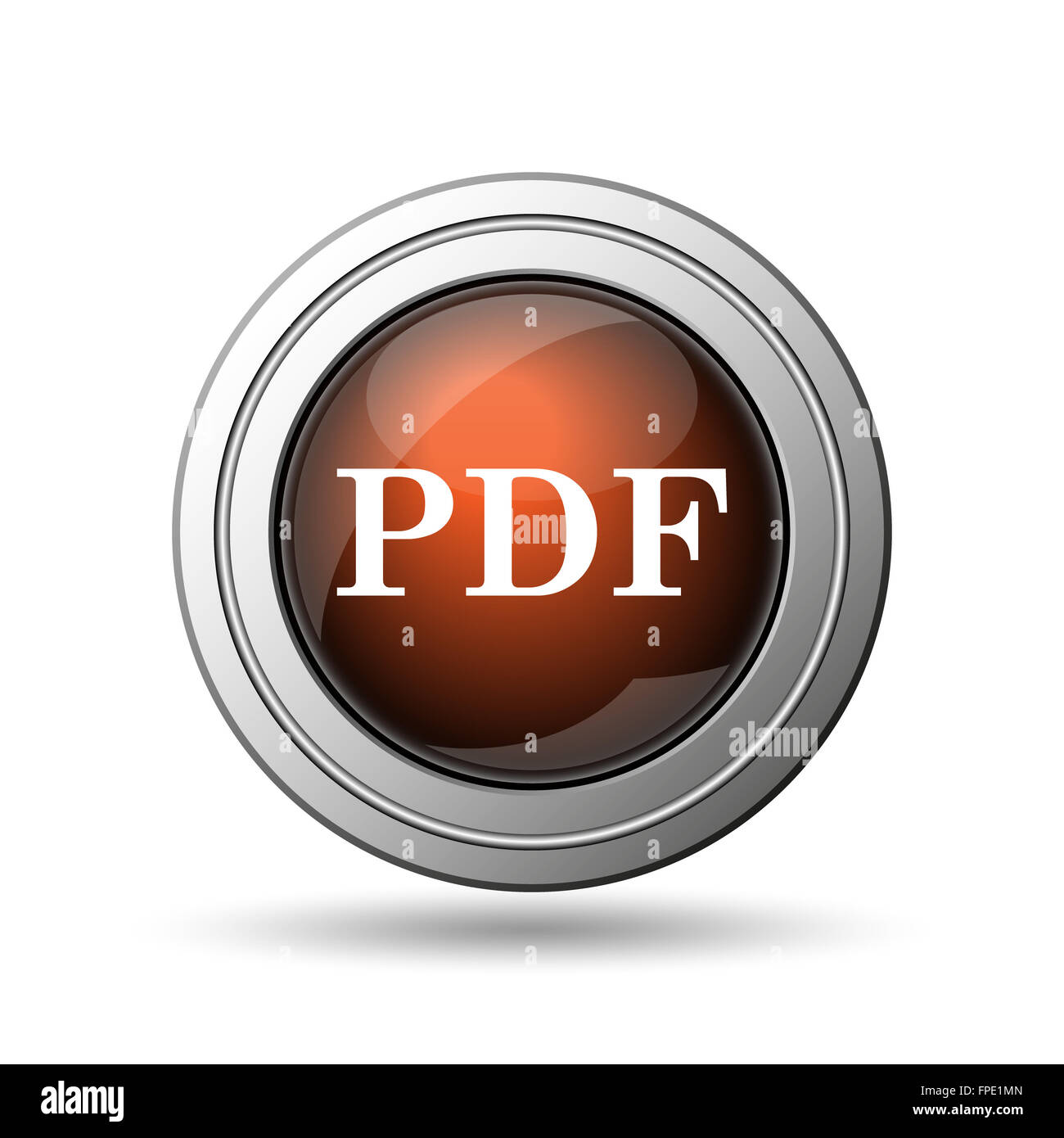 PDF icon. Internet button on white background Stock Photo - Alamy