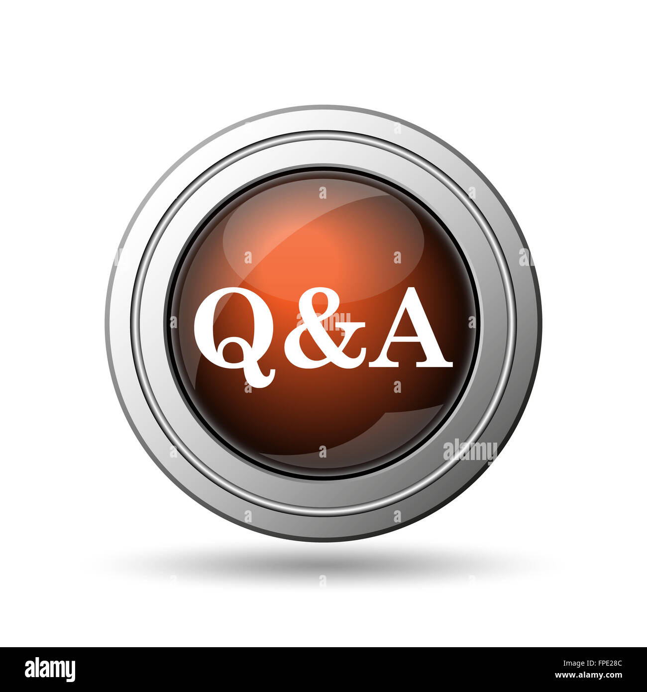 Q&A icon. Internet button on white background Stock Photo - Alamy