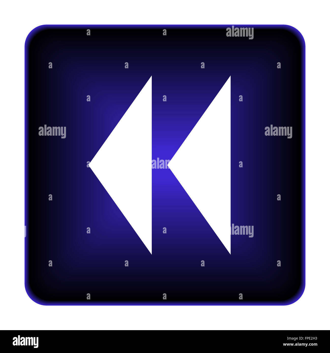 Rewind icon. Internet button on white background Stock Photo - Alamy