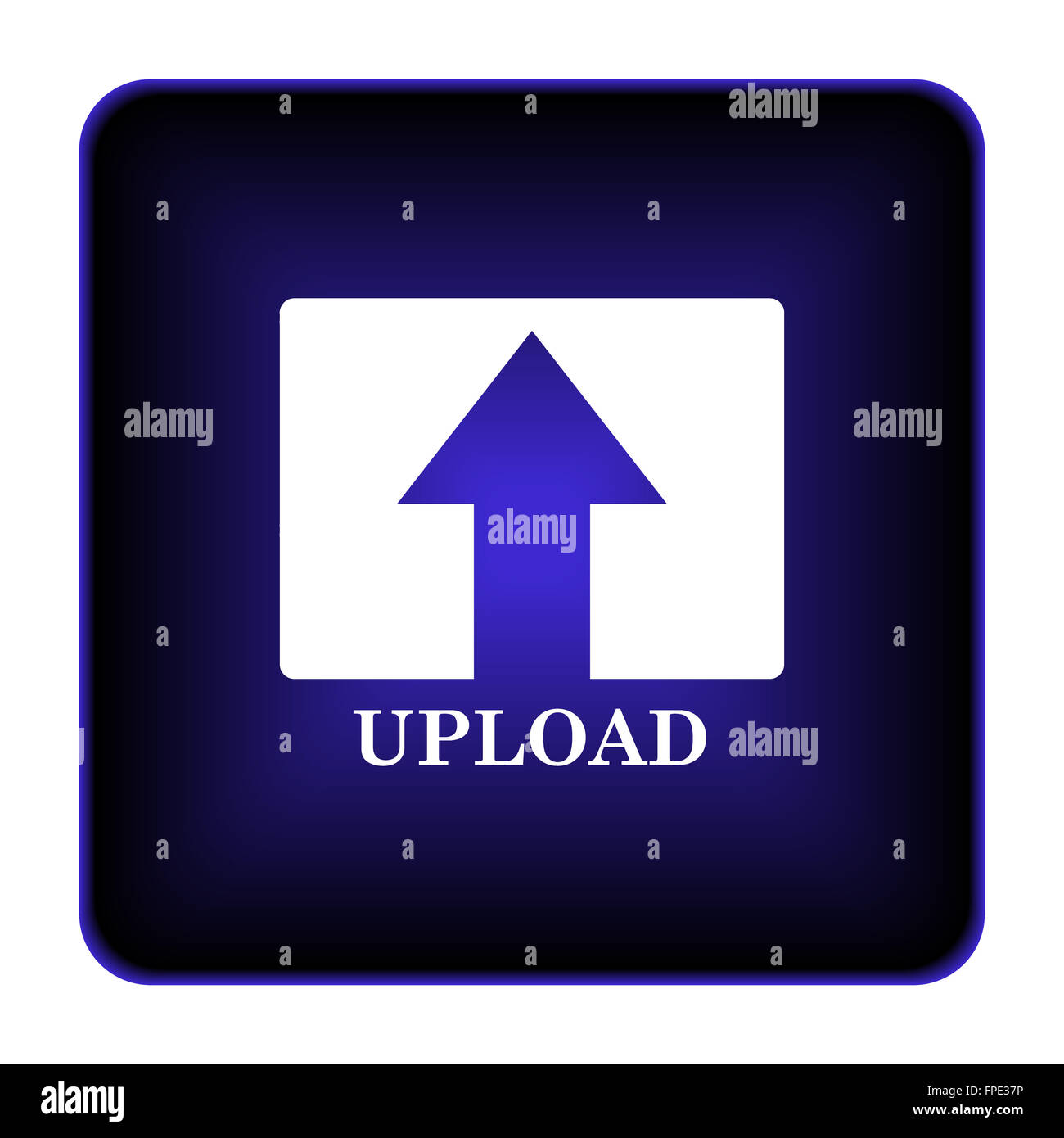 Upload icon. Internet button on white background Stock Photo - Alamy
