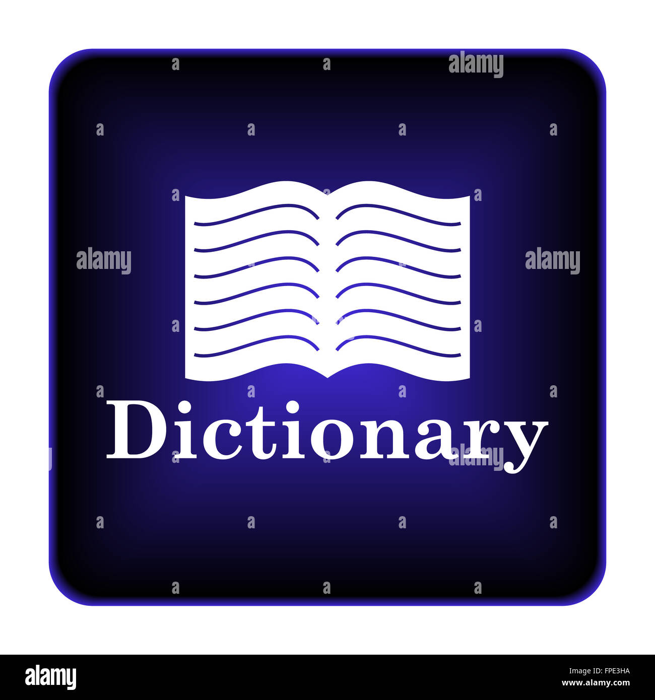 Dictionary icon. Internet button on white background Stock Photo - Alamy