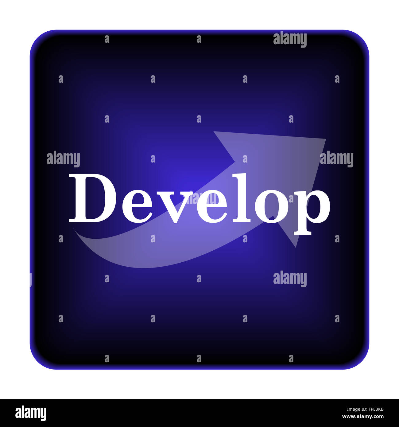 Develop icon. Internet button on white background Stock Photo - Alamy