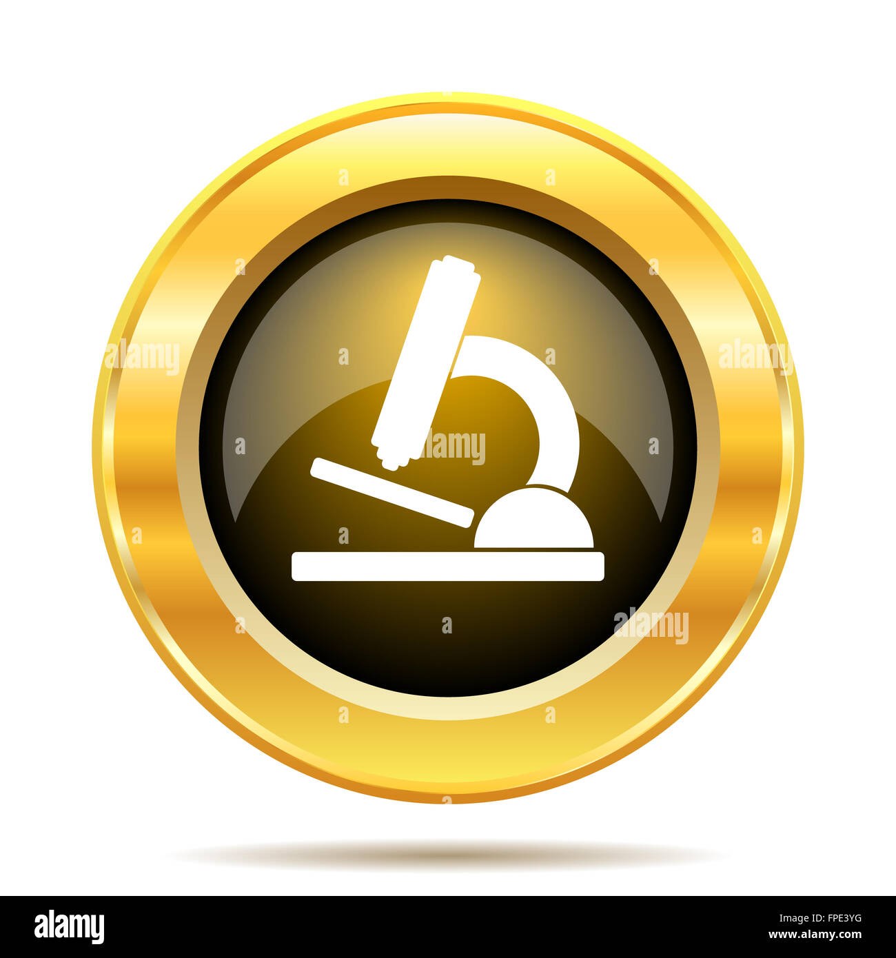 Microscope icon. Internet button on white background Stock Photo - Alamy