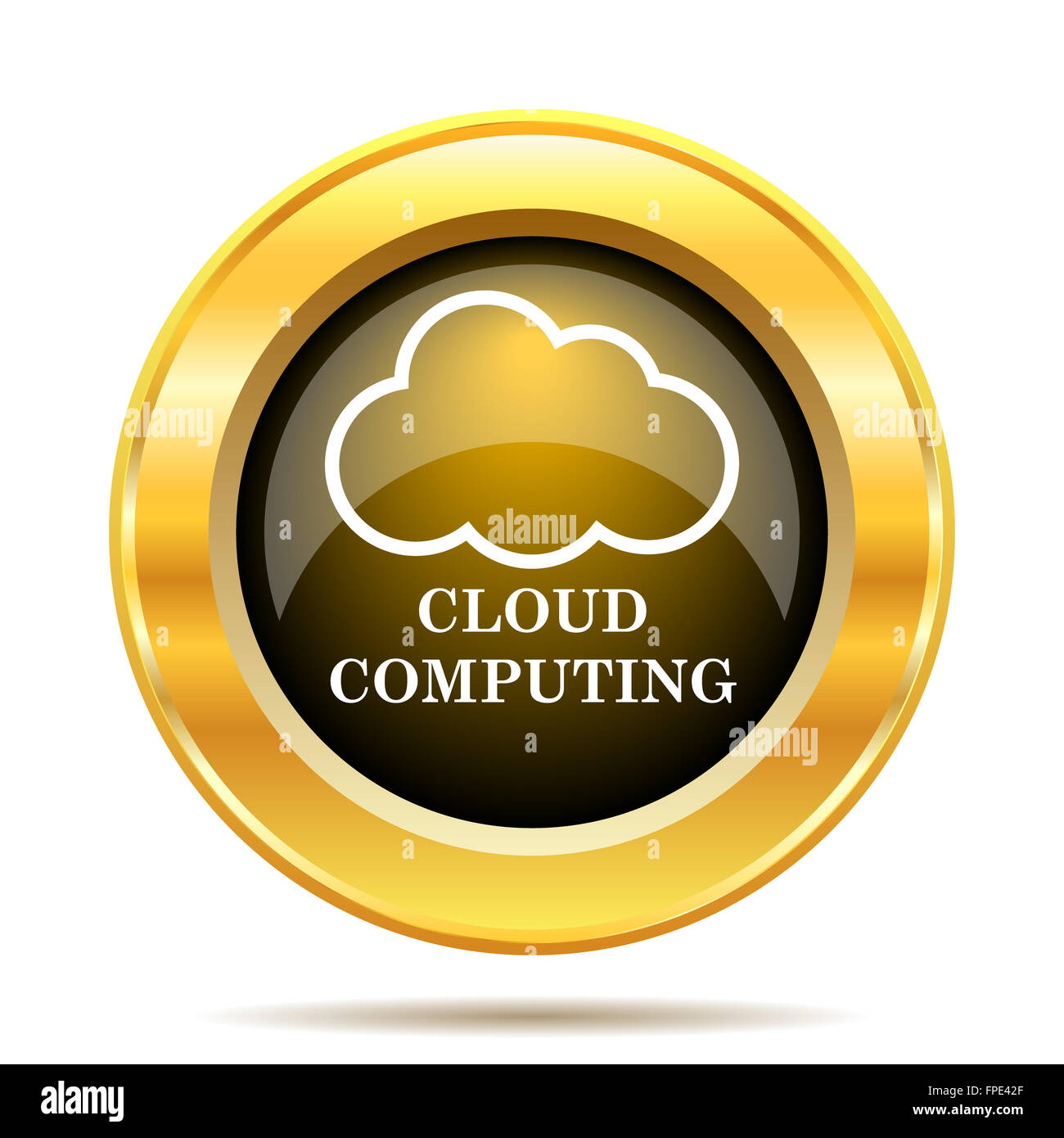 Cloud computing icon. Internet button on white background Stock Photo ...