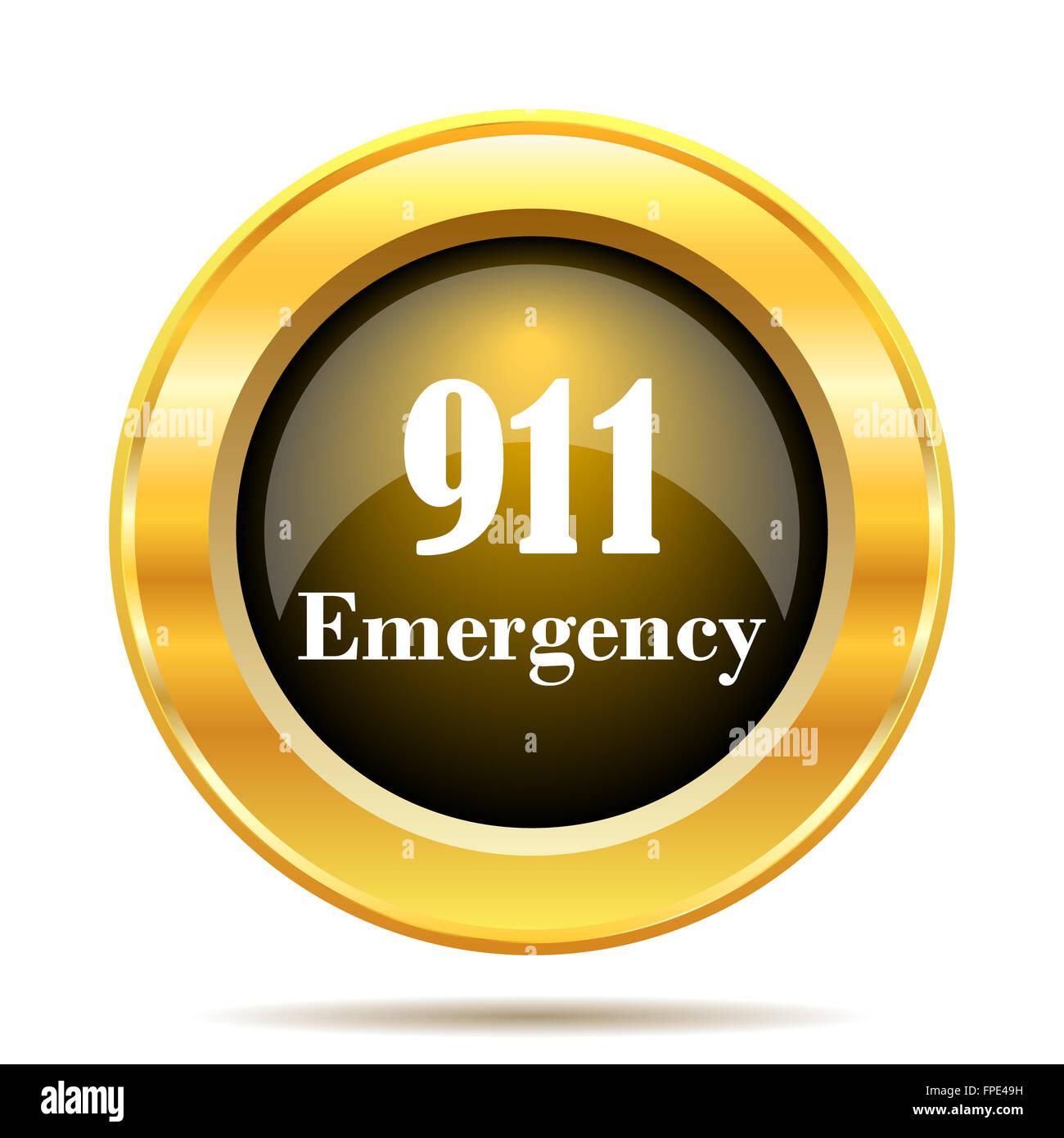 911 Emergency icon. Internet button on white background Stock Photo - Alamy