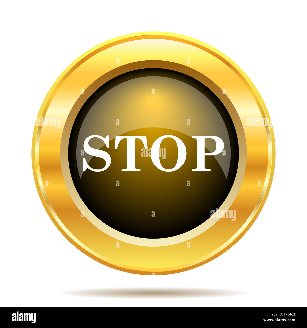 Stop icon. Internet button on white background Stock Photo - Alamy