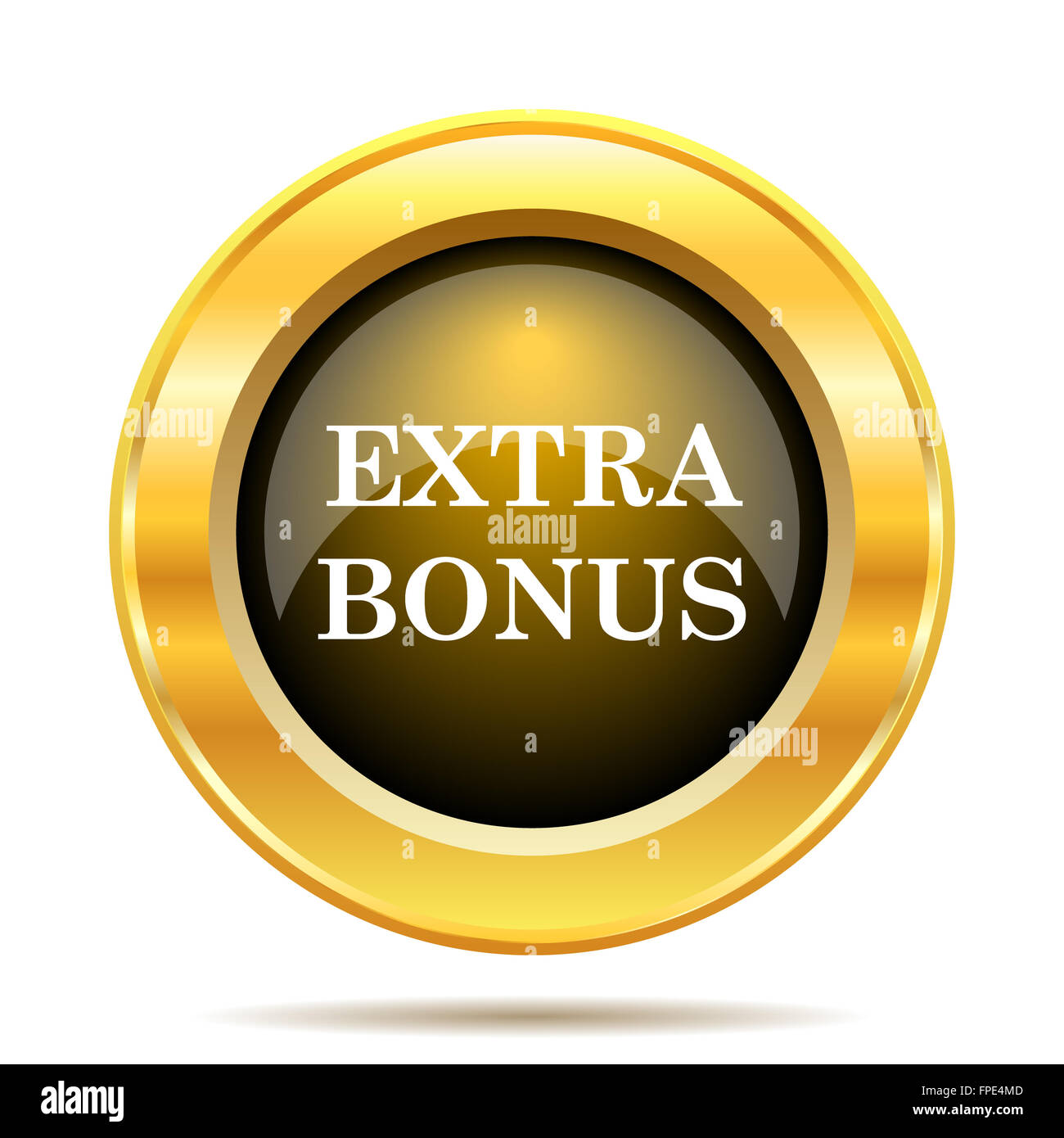 Extra bonus icon. Internet button on white background Stock Photo - Alamy