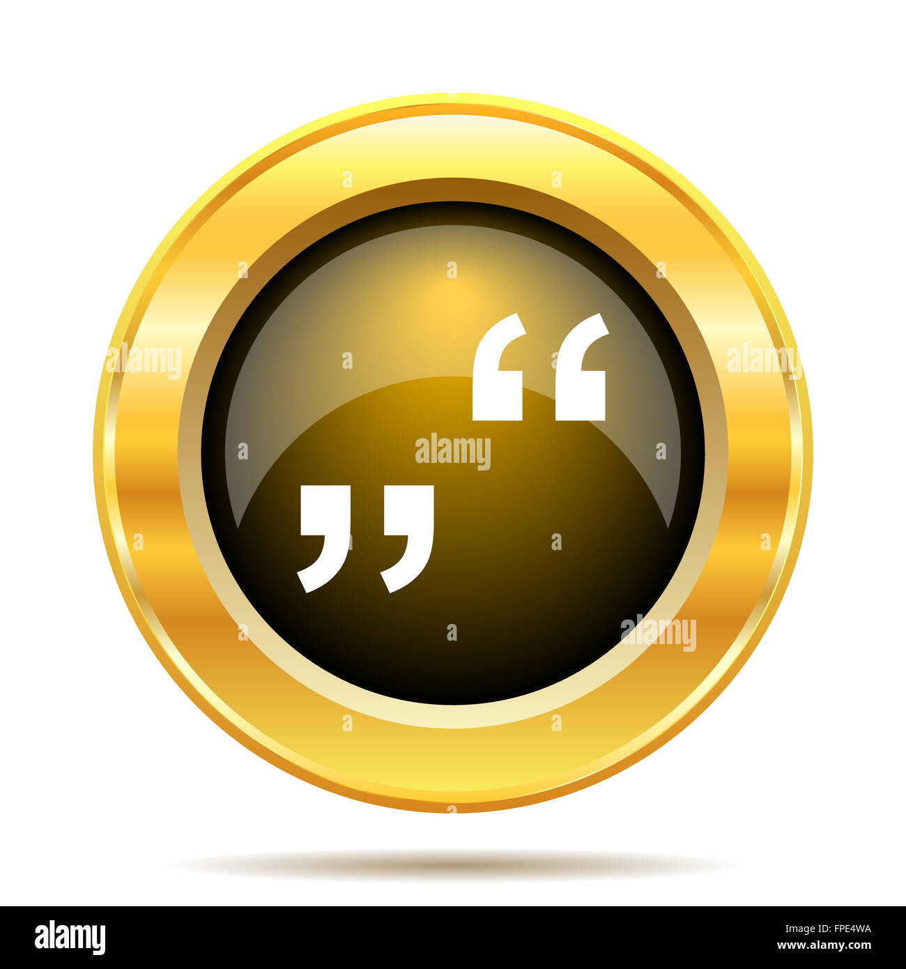 Quotation marks icon. Internet button on white background Stock Photo ...