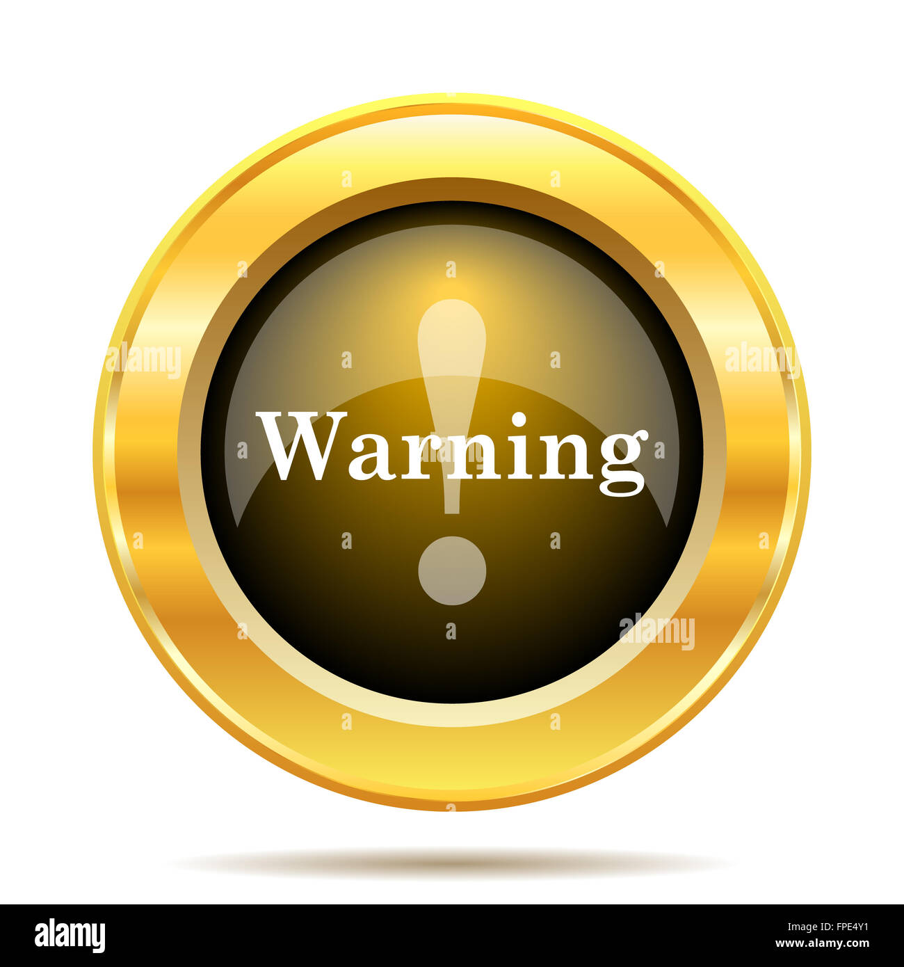 Warning icon. Internet button on white background Stock Photo - Alamy