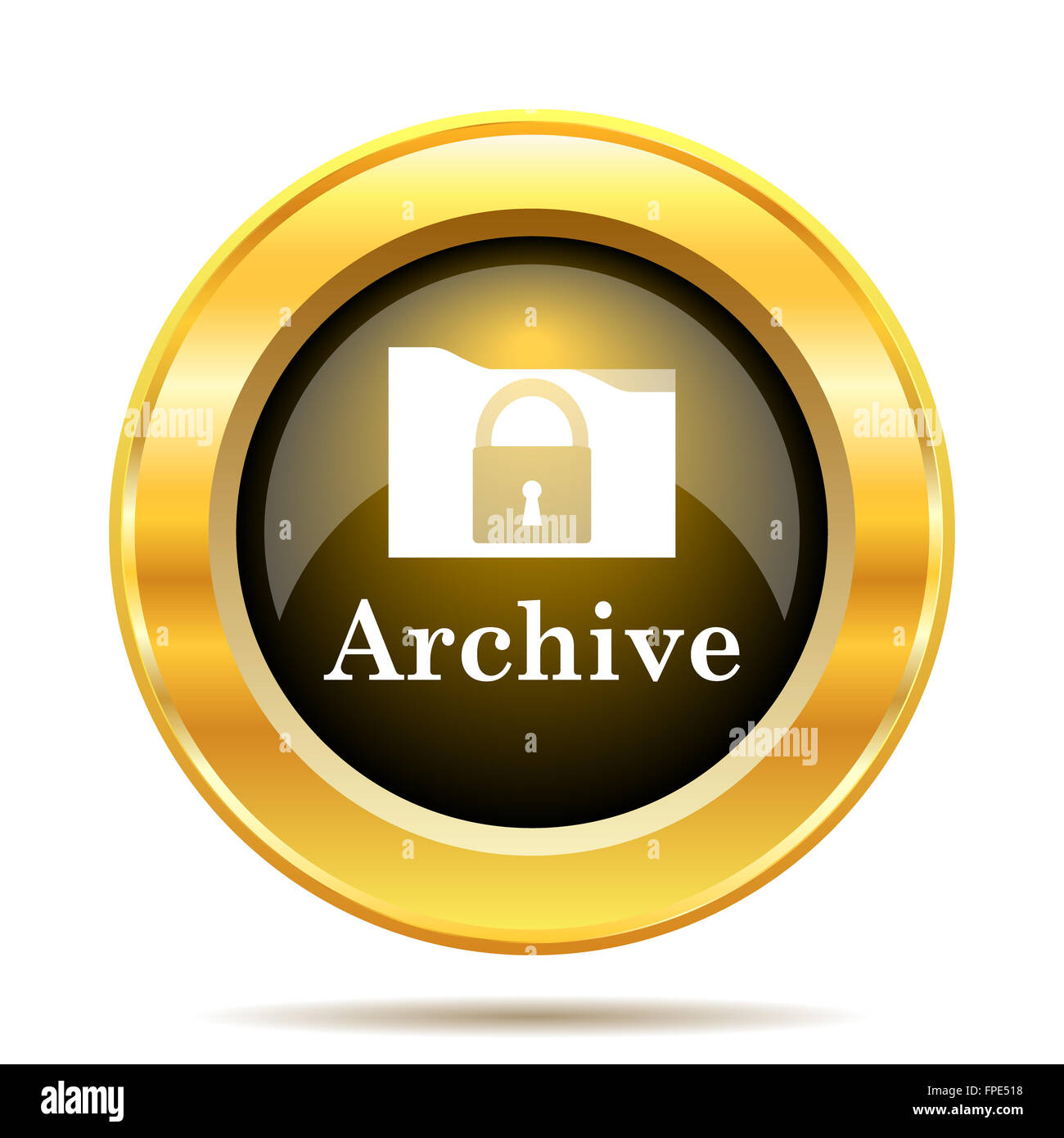 Archive icon. Internet button on white background Stock Photo - Alamy