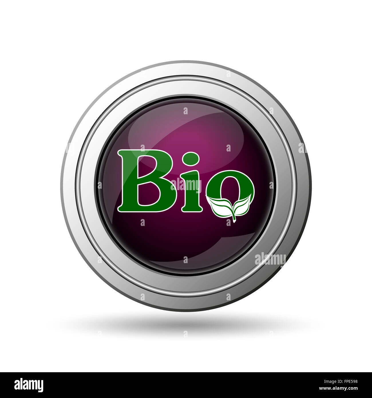 Bio icon. Internet button on white background Stock Photo - Alamy
