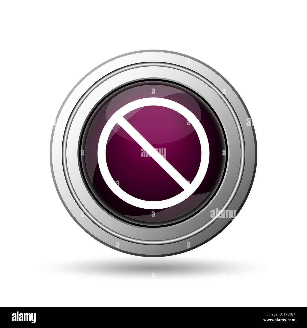 Forbidden icon. Internet button on white background Stock Photo - Alamy