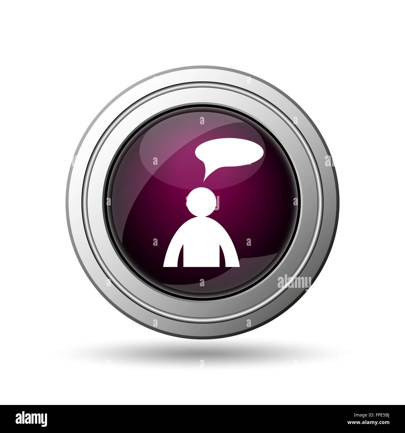 Comments icon. Internet button on white background. - man with bubble ...