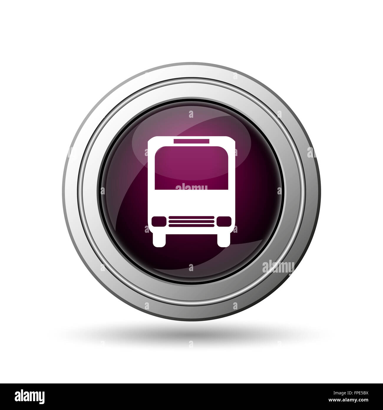 Bus icon. Internet button on white background Stock Photo - Alamy