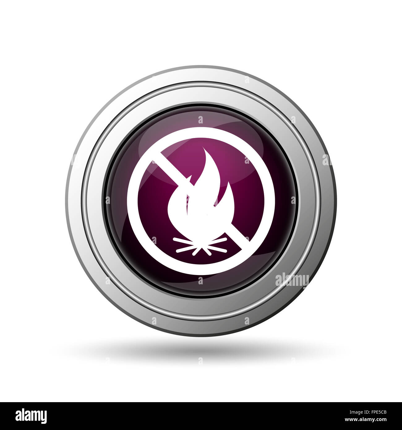 Fire forbidden icon. Internet button on white background Stock Photo ...
