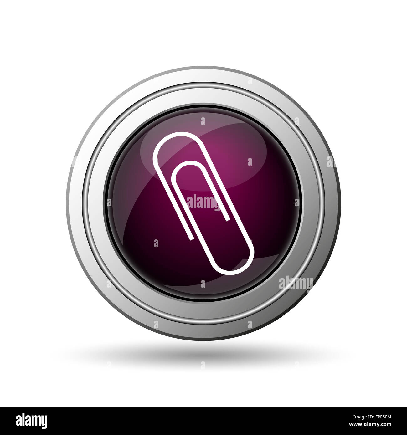 Paperclip icon. Internet button on white background Stock Photo - Alamy