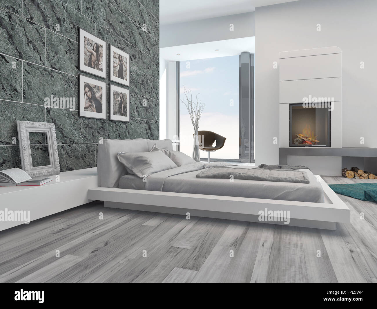 Modern Bedroom Interior With Elegant Grey Decor Stylish