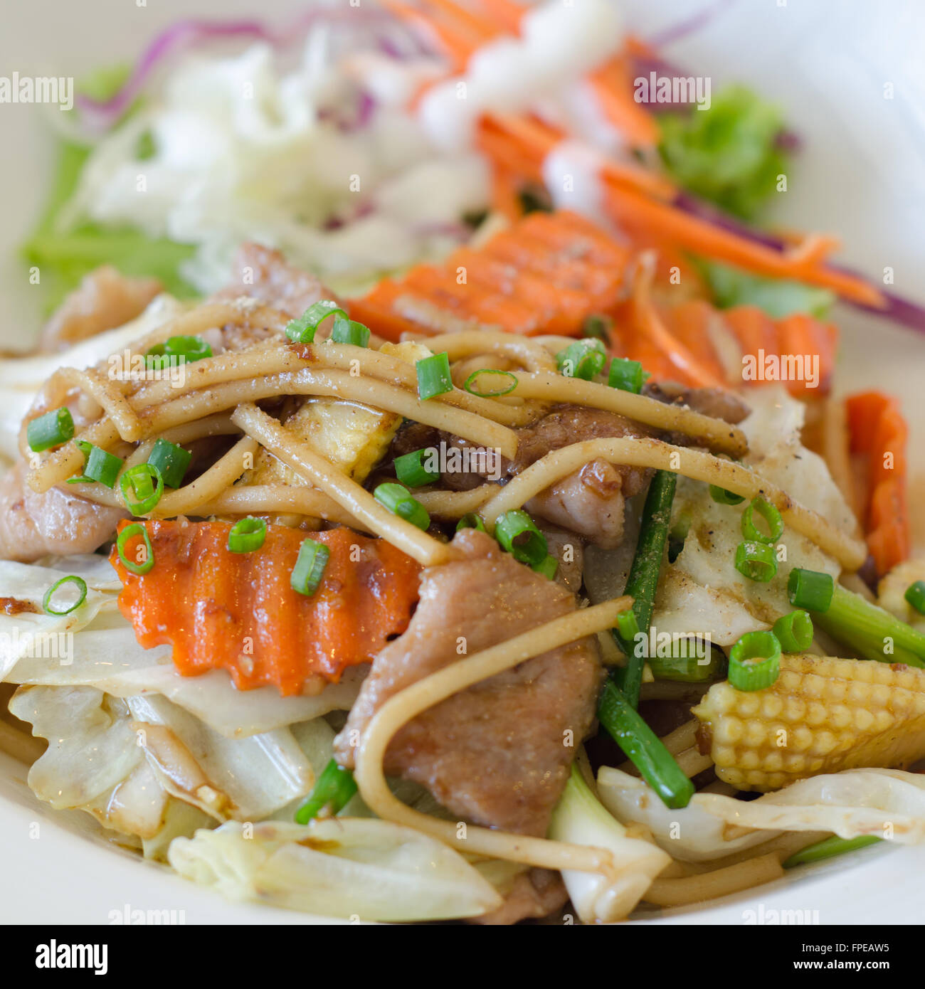 Yaki soba noodles Stock Photo