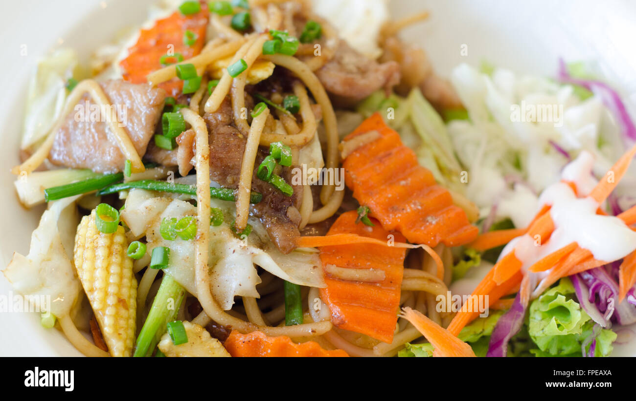Yaki soba noodles Stock Photo