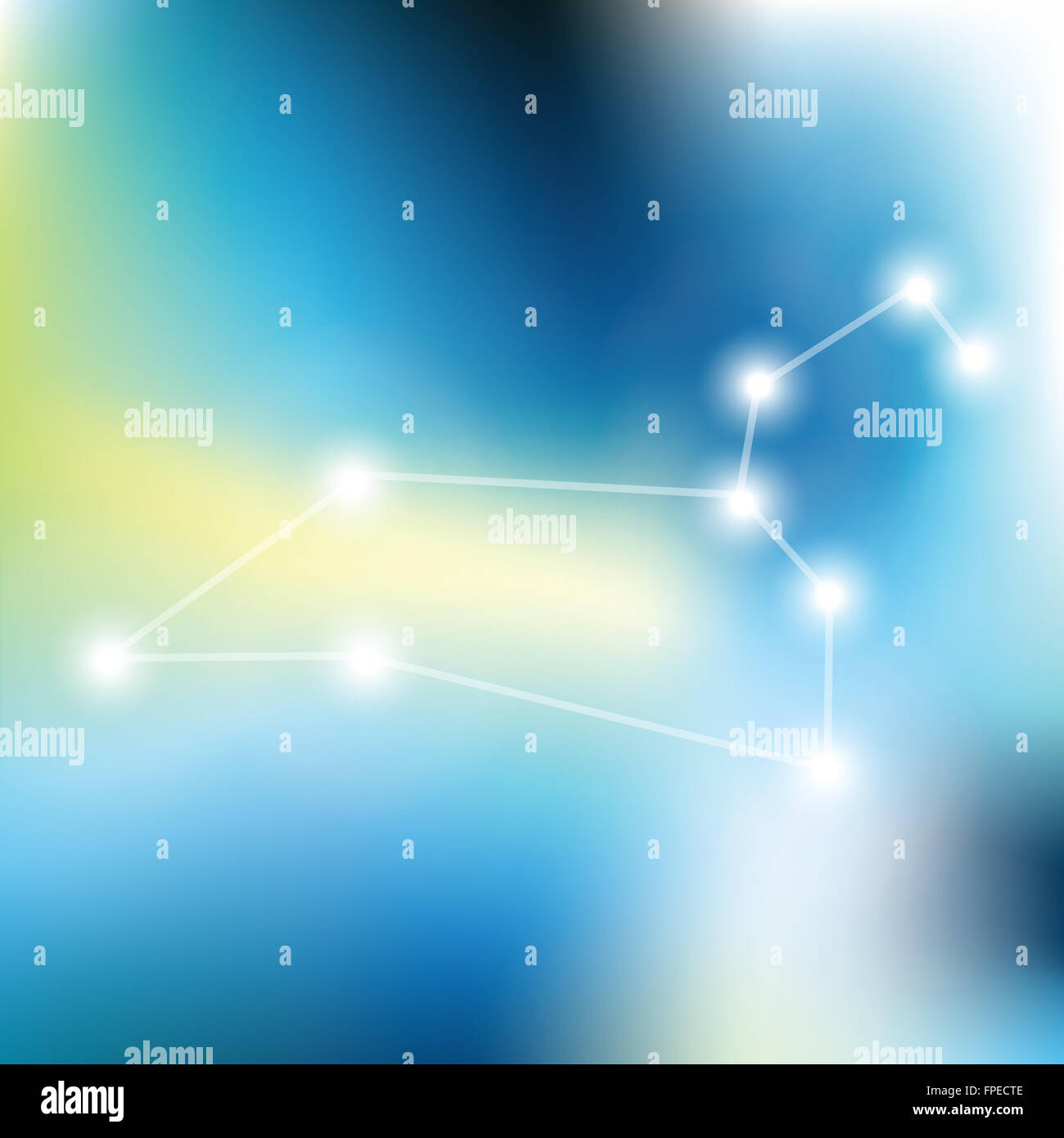 Leo Zodiac sign stars in cosmos Stock Photo