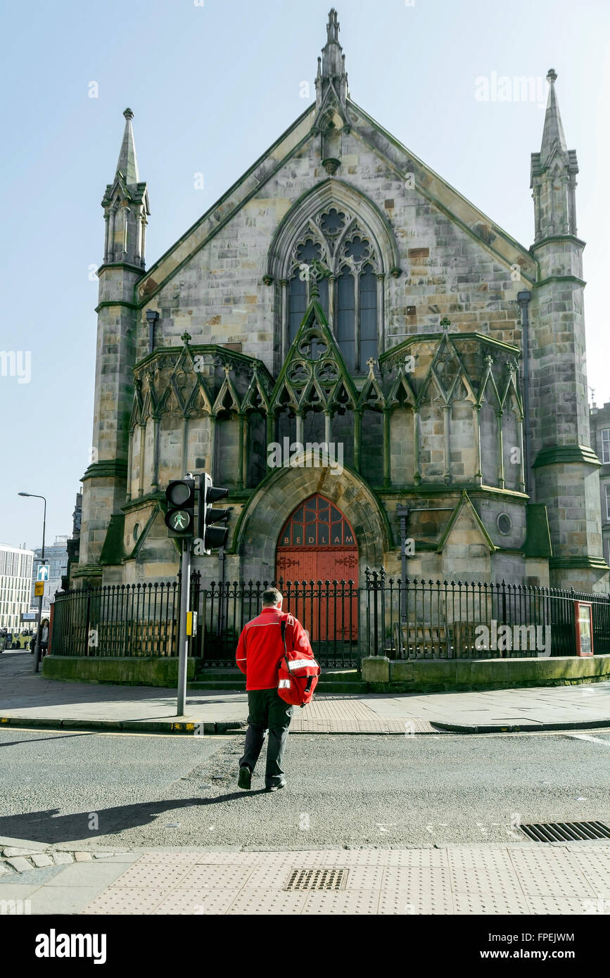 Run entirely by students, Bedlam Theatre is a fully operational 90-seat theatre housed in an imposing neo-gothic church in the c Stock Photo