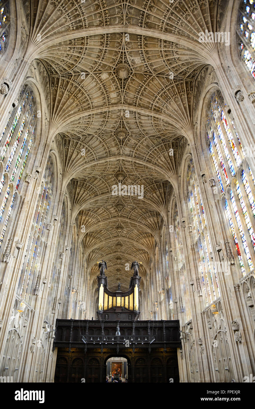 Interior Of Kings College Chapel Looking Up At Worlds