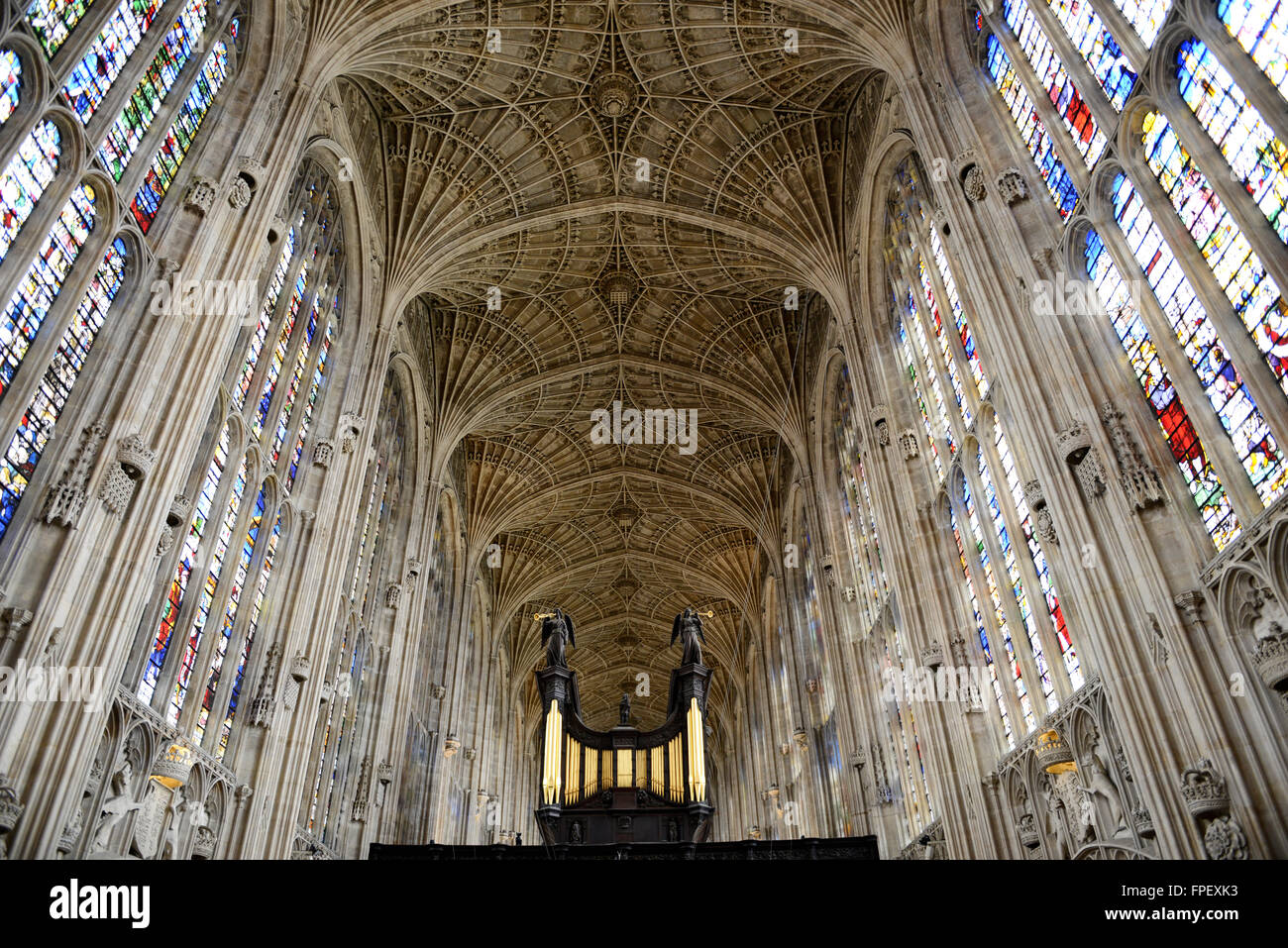 Interior Of Kings College Chapel Looking Up At Worlds