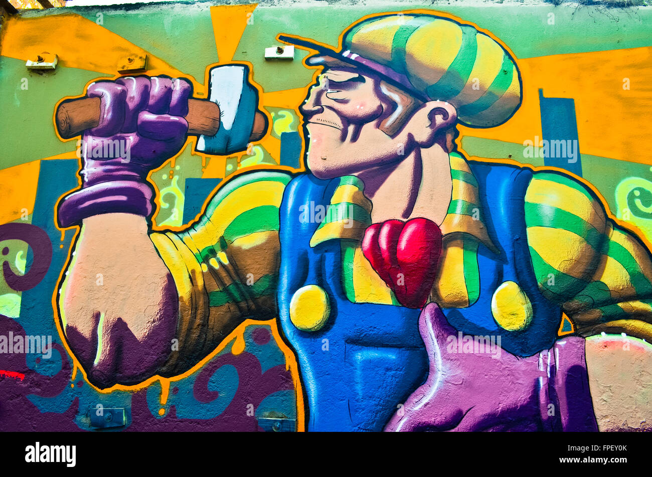 Graffiti. Barcelona, Catalonia, Spain. Stock Photo