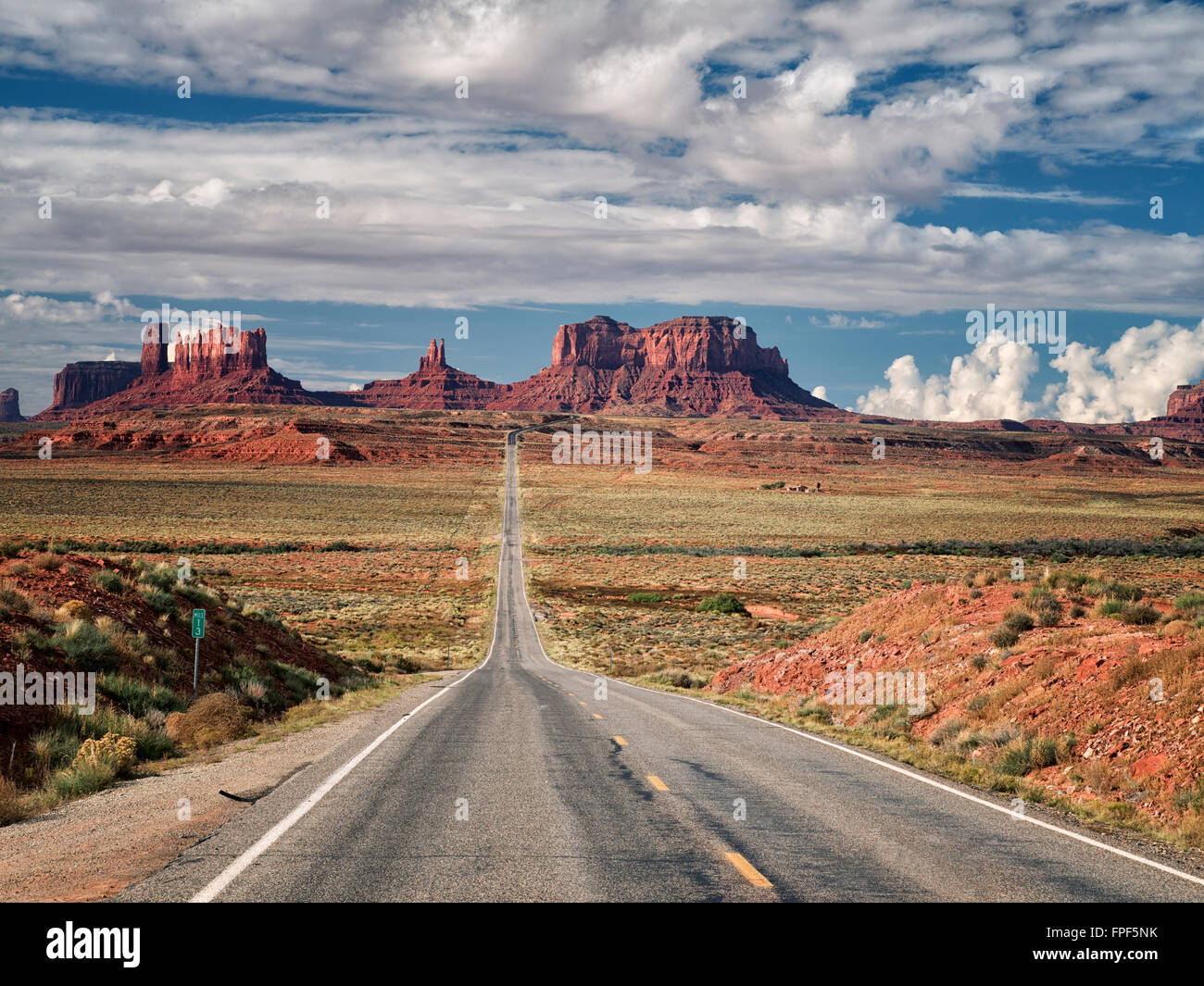 Highway leading to Monument Valley. Utah/Arizona Stock Photo