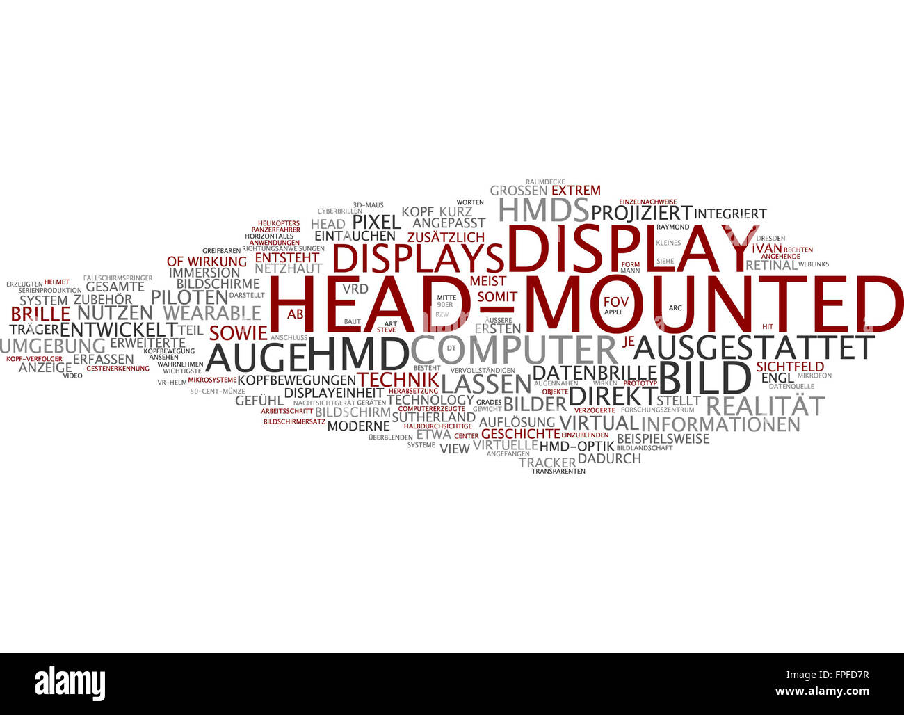Head-mounted display head mounted bild bildschirm Stock Photo