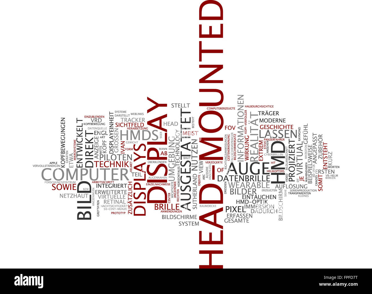 Head-mounted display head mounted bild bildschirm Stock Photo